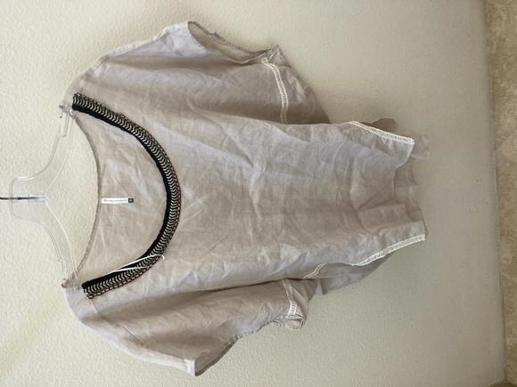 Touche Balneaire Swim Cover-Up Beige Beaded M - Picture 1 of 3